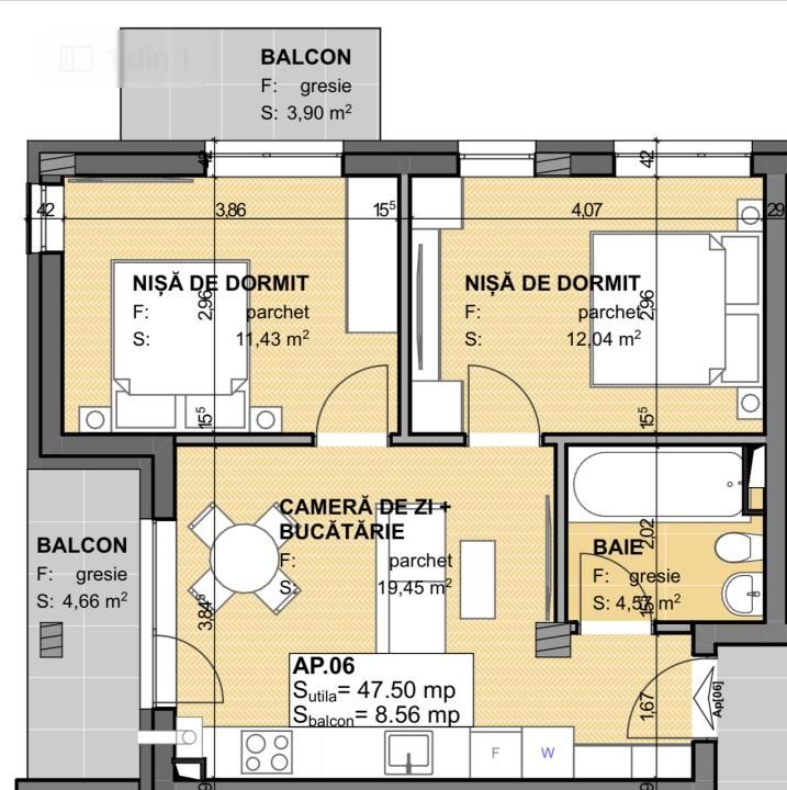 Apartament cu 3 camere de vânzare în Primariei, Apahida – fotografia 16 din 16