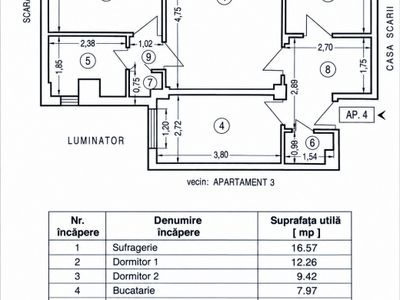 Apartament cu 3 camere de vânzare în Inel II, Constanța – fotografia 2 din 3