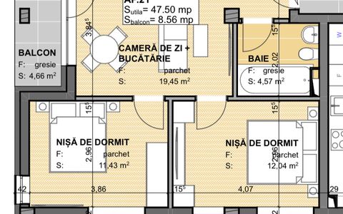 Apartament cu 3 camere de vânzare în Apahida