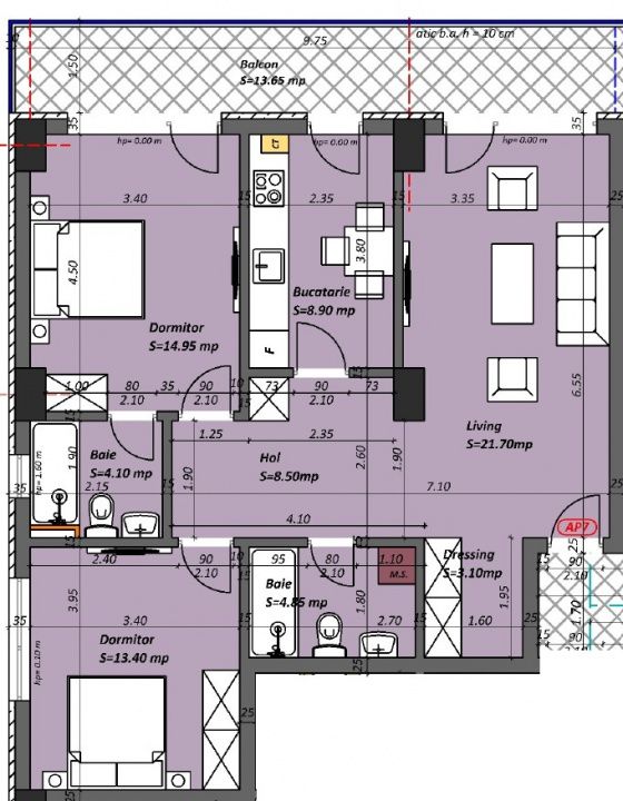 Apartament cu 3 camere de vânzare în Tomis Plus, Constanța – fotografia 4 din 10