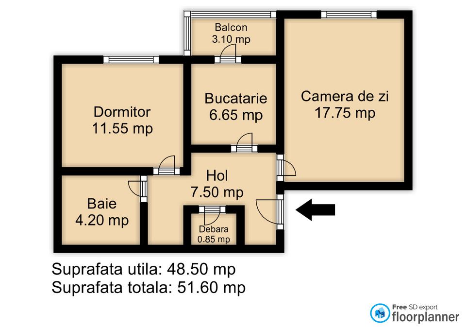 Apartament cu 2 camere de vânzare în Faleza Nord, Constanța – fotografia 18 din 18