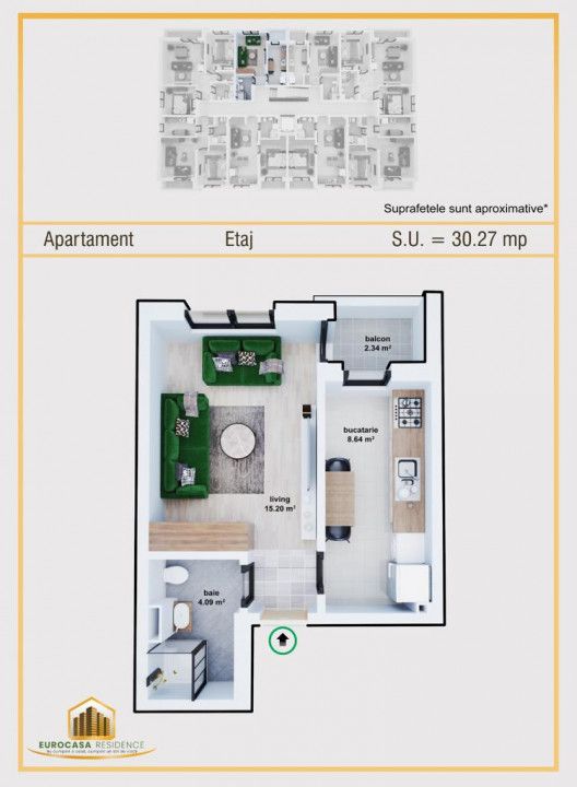 Garsonieră cu 1 cameră de vânzare în Chiajna – fotografia 14 din 22