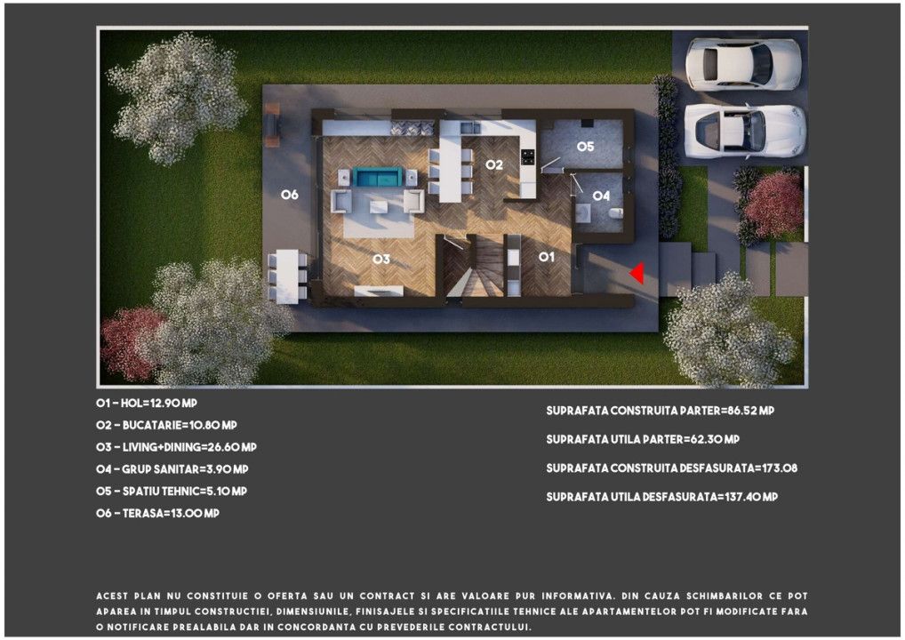 Casă cu 4 camere de vânzare în Central, Tunari – fotografia 9 din 14