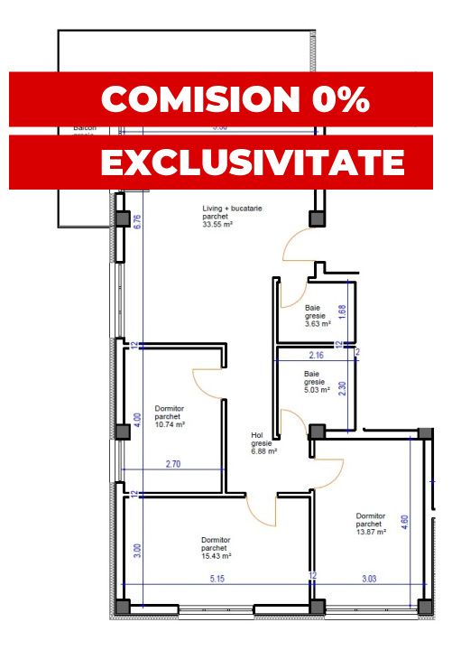 Apartament cu 4 camere de vânzare în Cetatii, Florești – fotografia 10 din 12