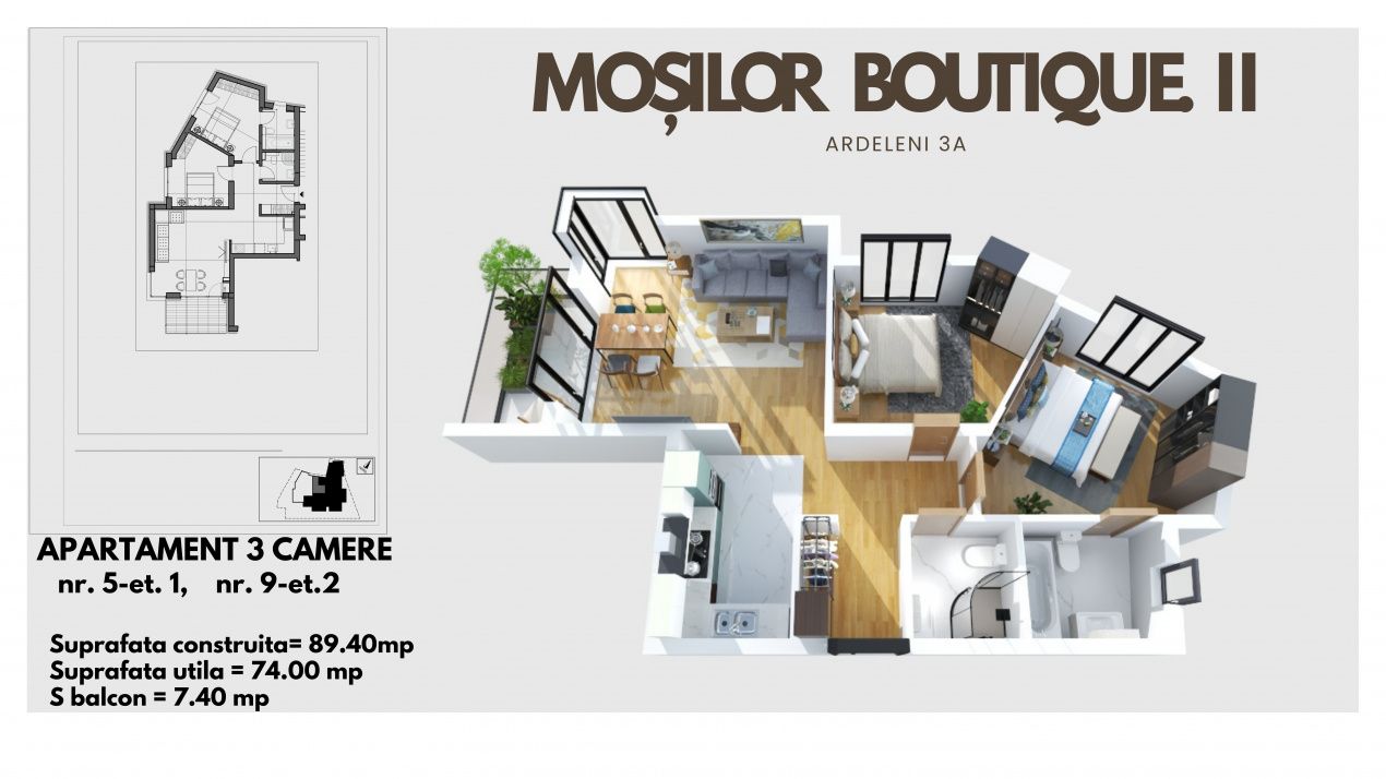 Apartament cu 3 camere de vânzare în Mosilor, București – fotografia 15 din 18