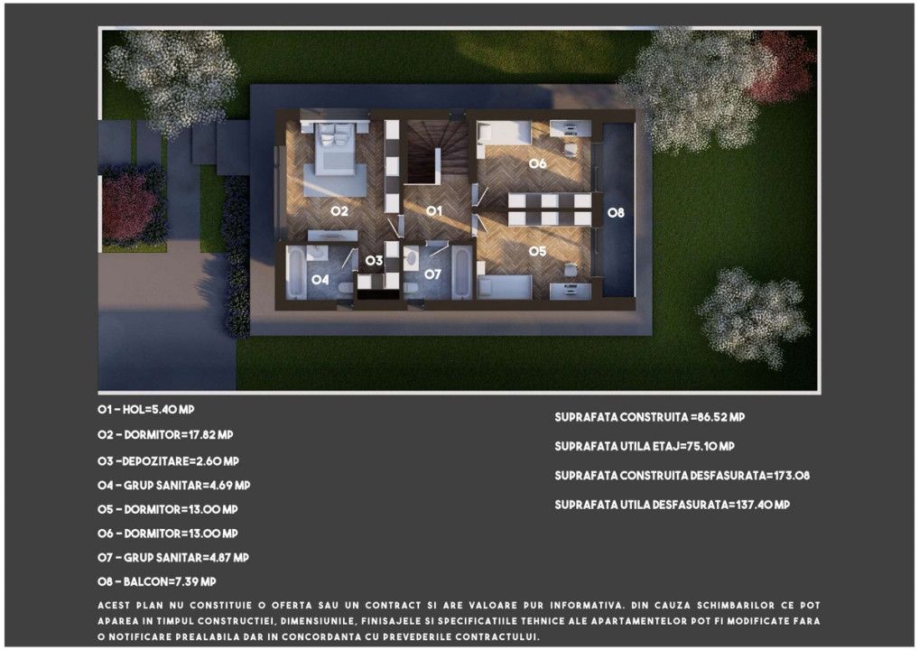Casă cu 4 camere de vânzare în Central, Tunari – fotografia 8 din 14