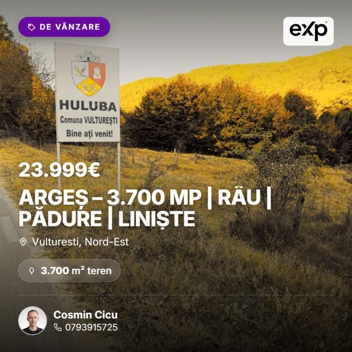 Teren de vânzare în Nord-Est, Vulturesti – fotografia 1 din 12