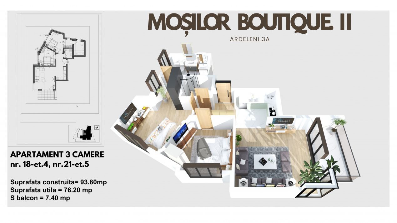Apartament cu 3 camere de vânzare în Mosilor, București – fotografia 2 din 19