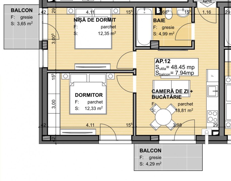 Apartament cu 3 camere de vânzare în Apahida – fotografia 1 din 18