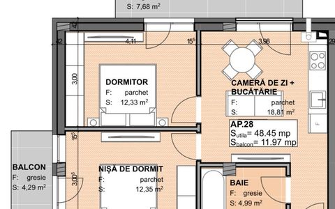 Apartament cu 3 camere de vânzare în Apahida