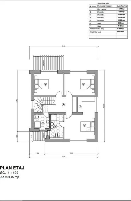Casă cu 4 camere de vânzare în Central, Tunari – fotografia 8 din 16