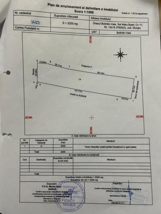Teren de vânzare în Central, Bolintin-Vale – fotografia 1 din 27
