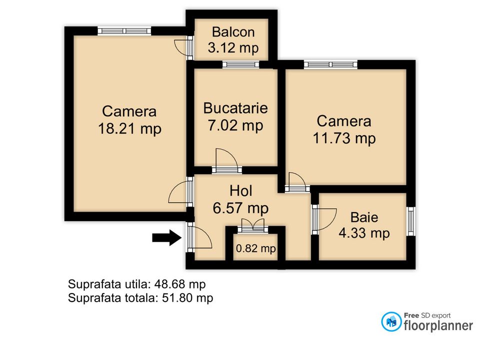 Apartament cu 2 camere de vânzare în Far, Constanța – fotografia 13 din 13