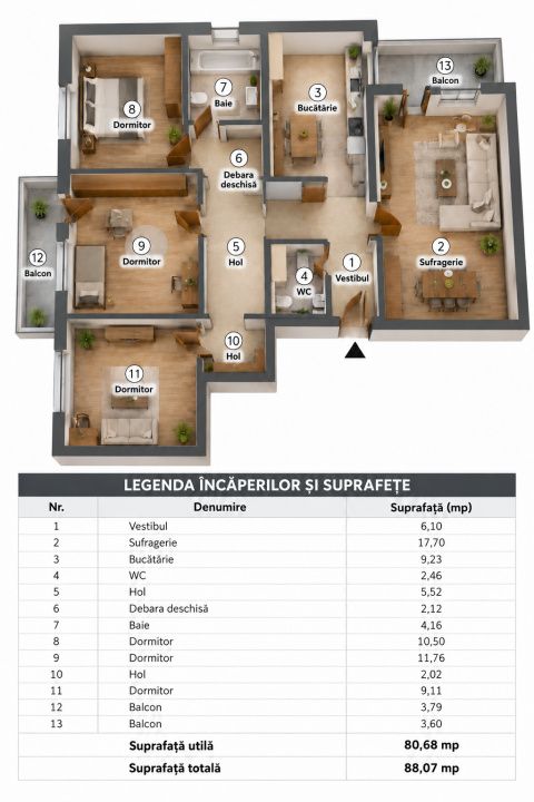 Apartament cu 4 camere de vânzare în Chisinau, București – fotografia 28 din 31