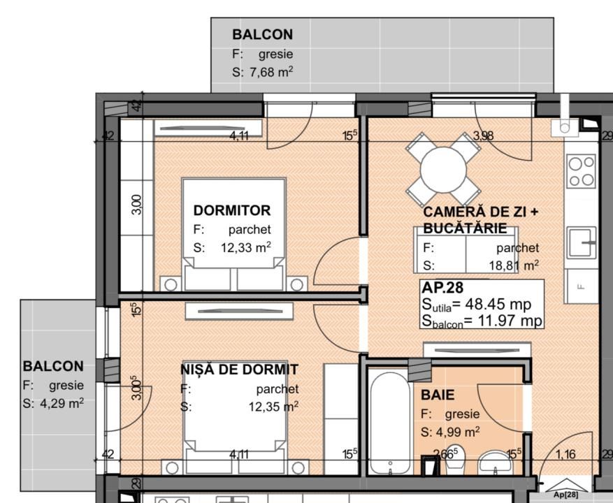 Apartament cu 3 camere de vânzare în Apahida – fotografia 1 din 18