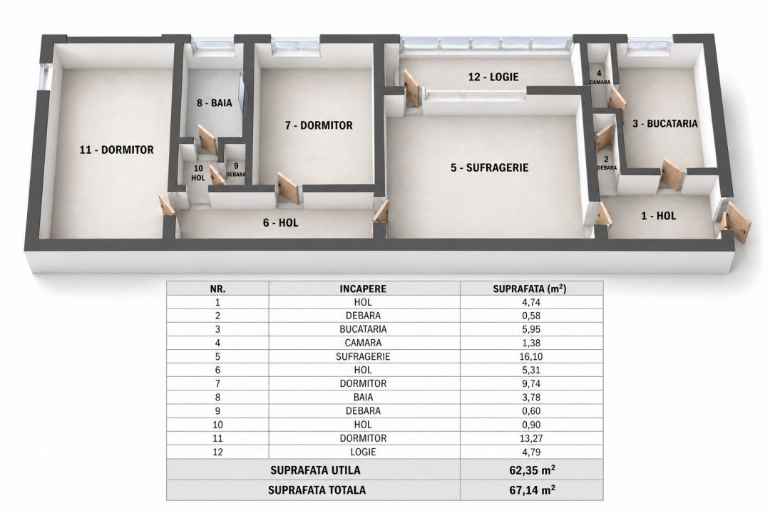 Apartament cu 3 camere de vânzare în Titan, București – fotografia 3 din 19
