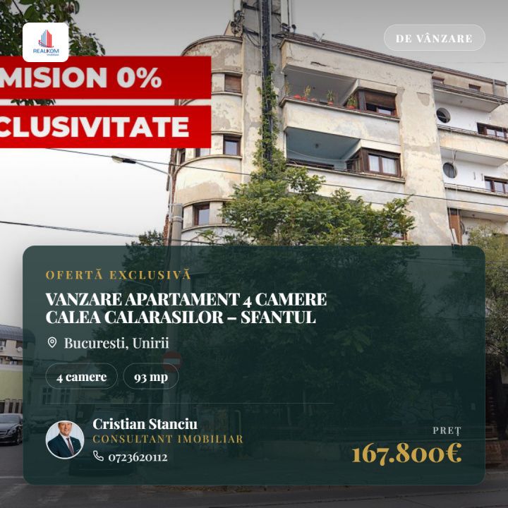 Apartament cu 4 camere de vânzare în Unirii, București – fotografia 1 din 30