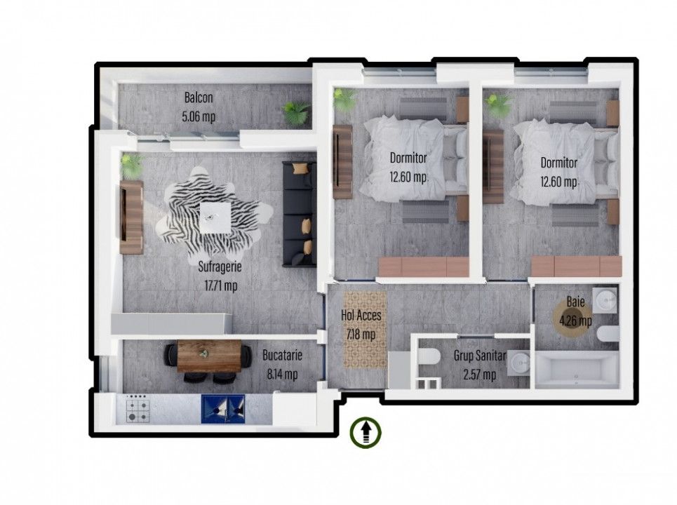 Apartament cu 3 camere de vânzare în Militari, București – fotografia 1 din 4