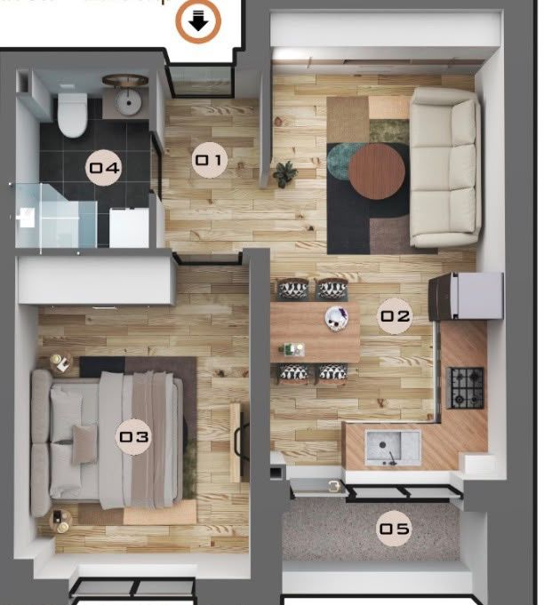 Apartament cu 2 camere de vânzare în Militari, București – fotografia 1 din 12