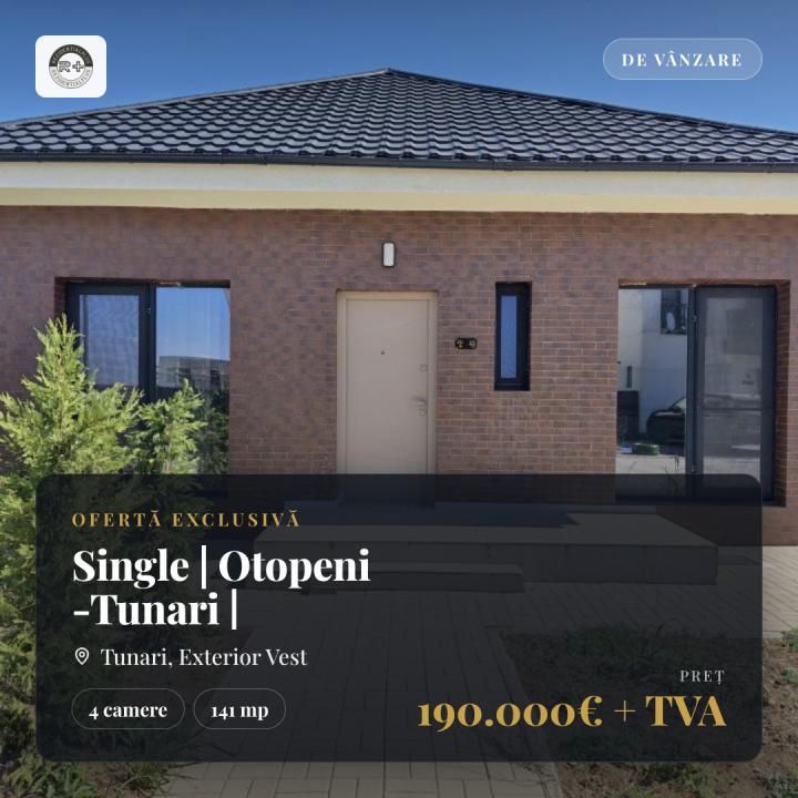 Casă cu 4 camere de vânzare în Exterior Vest, Tunari – fotografia 1 din 7